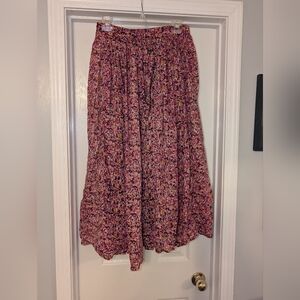 Forenza Pink Floral Tiered Maxi Skirt